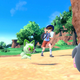 A trainer sends out a Pokemon against a Lechonk.